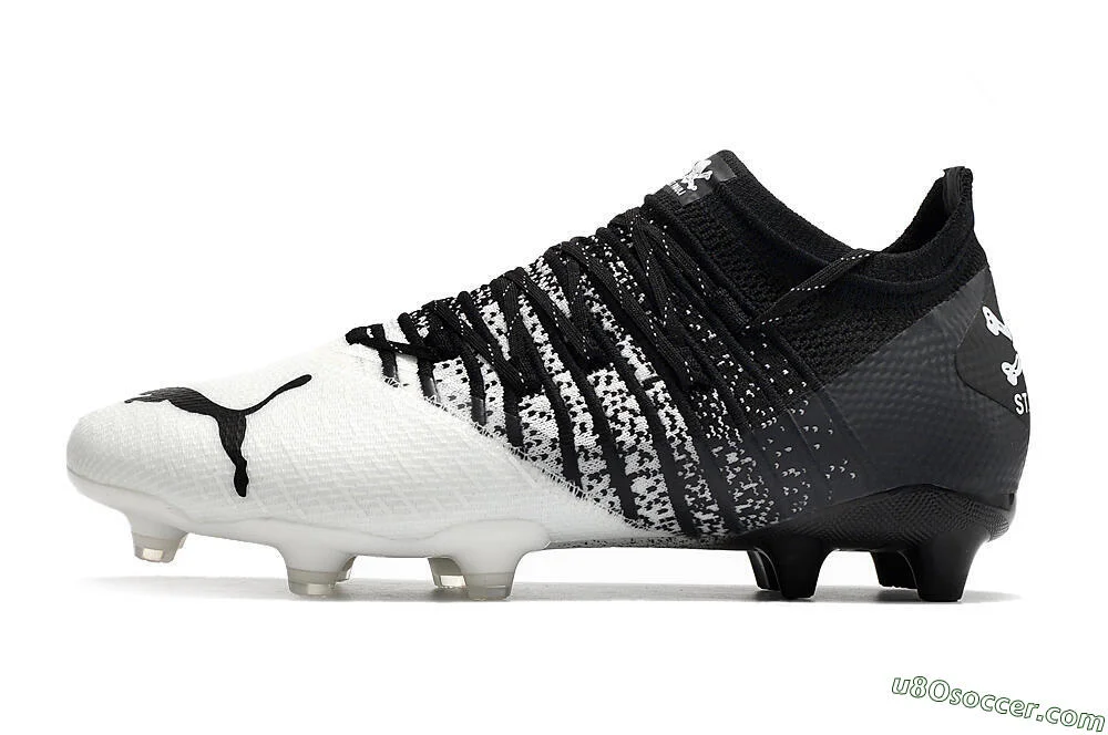 White and Black FG Soccer Cleats - Experience Agility with
