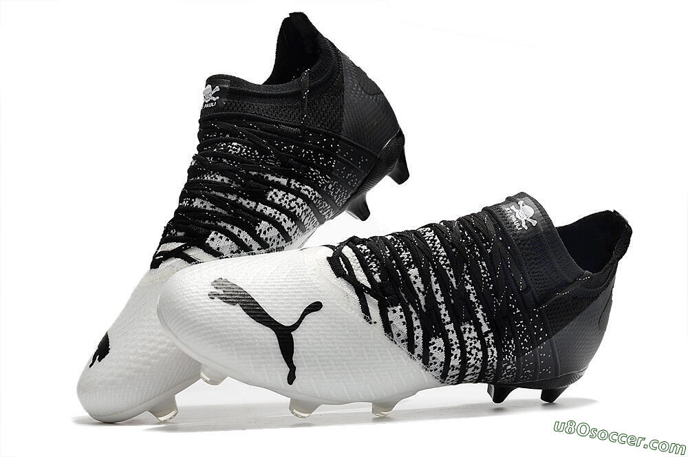White and Black FG Soccer Cleats - Experience Agility with