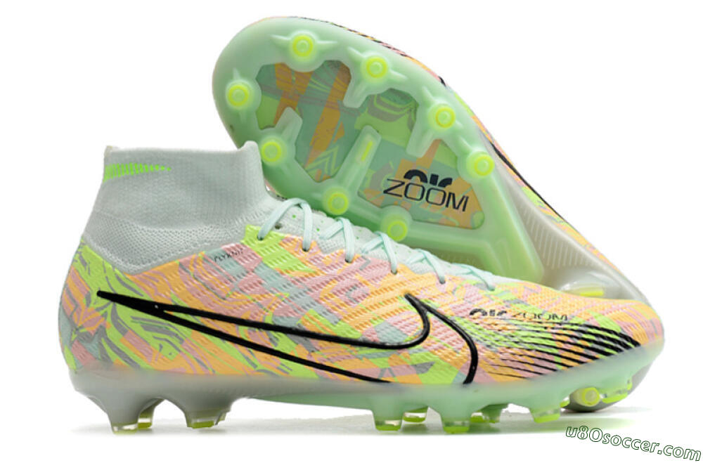 Nike Air Zoom Mercurial Superfly 9 Elite AG Artificial Grass Soccer Cleats - Green/Orange 1