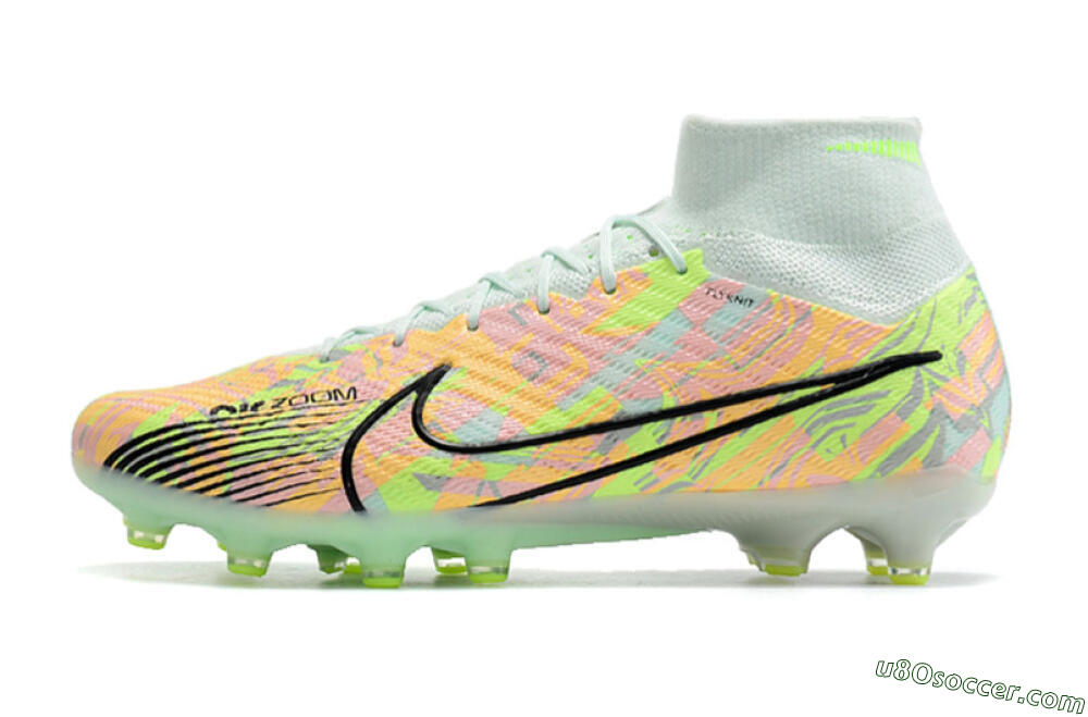 Nike Air Zoom Mercurial Superfly 9 Elite AG Artificial Grass Soccer Cleats - Green/Orange 2