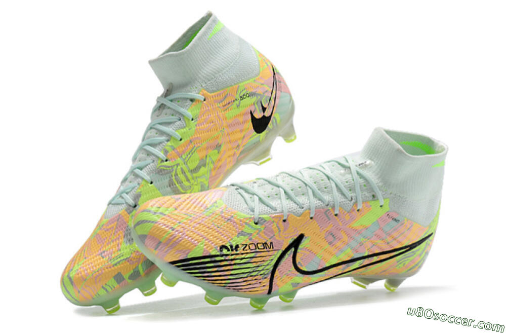 Nike Air Zoom Mercurial Superfly 9 Elite AG Artificial Grass Soccer Cleats - Green/Orange 6