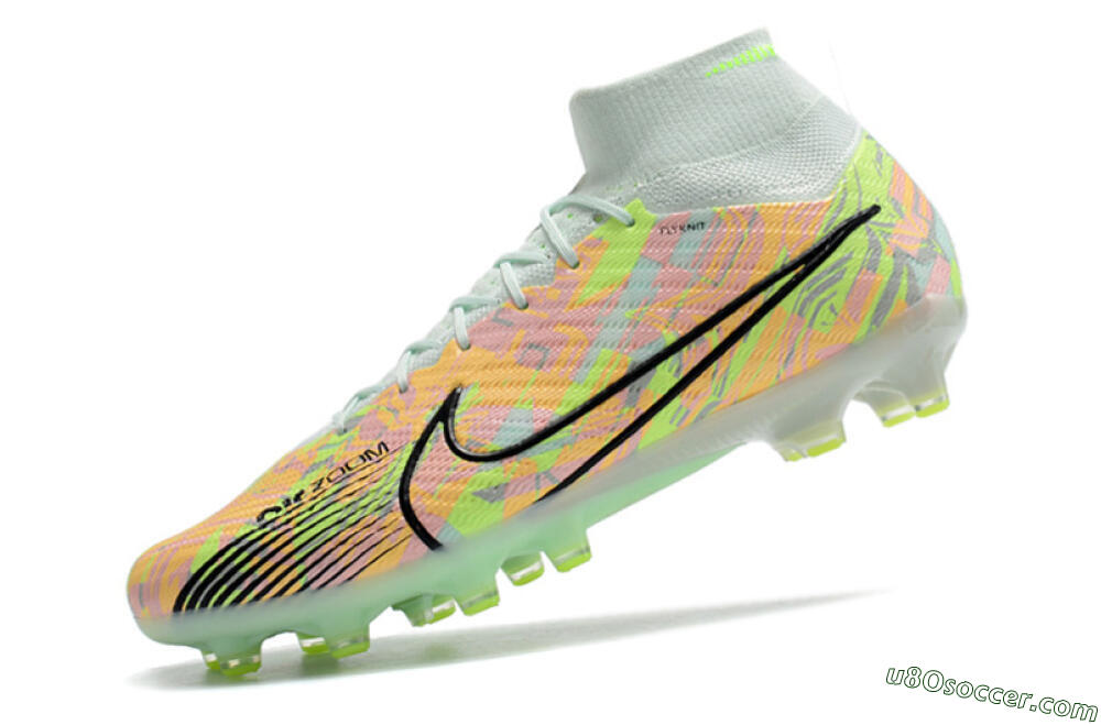 Nike Air Zoom Mercurial Superfly 9 Elite AG Artificial Grass Soccer Cleats - Green/Orange 8