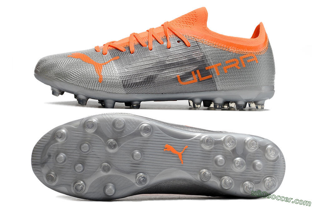 Puma Ultra 1.4 MG Multi Ground Soccer Cleats - Silver/Orange 0