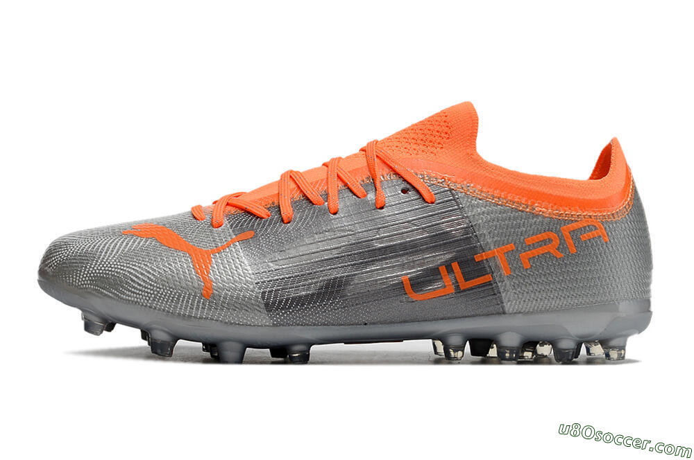Puma Ultra 1.4 MG Multi Ground Soccer Cleats - Silver/Orange 2