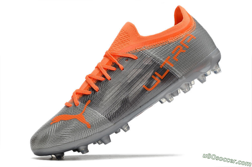 Puma Ultra 1.4 MG Multi Ground Soccer Cleats - Silver/Orange 5