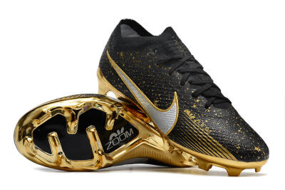 Nike Air Zoom Mercurial Vapor 15 Elite FG Firm Ground Soccer Cleats - Black/Gold