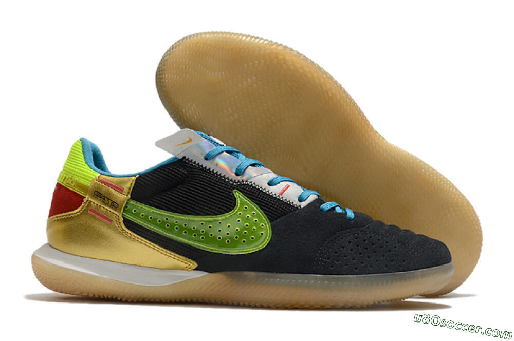 Nike Streetgato IC Futsal/Indoor Soccer Shoes - Grey/Black/Green/Red 1