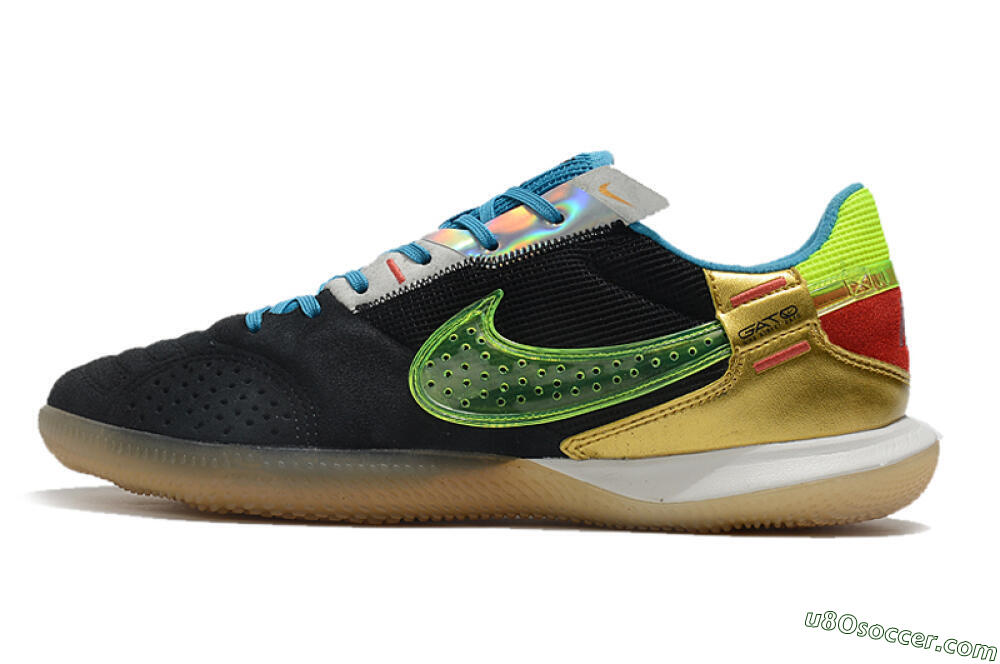 Nike Streetgato IC Futsal/Indoor Soccer Shoes - Grey/Black/Green/Red 2