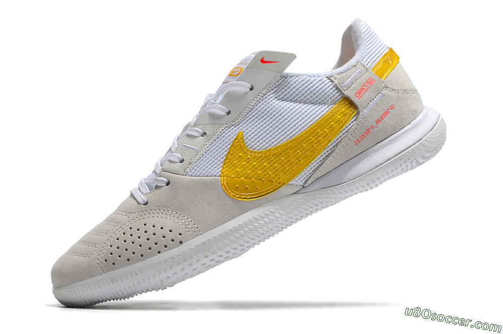Nike Streetgato IC Futsal/Indoor Soccer Shoes - Grey/White/Yellow 5