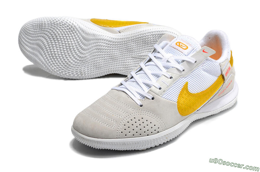 Nike Streetgato IC Futsal/Indoor Soccer Shoes - Grey/White/Yellow 3