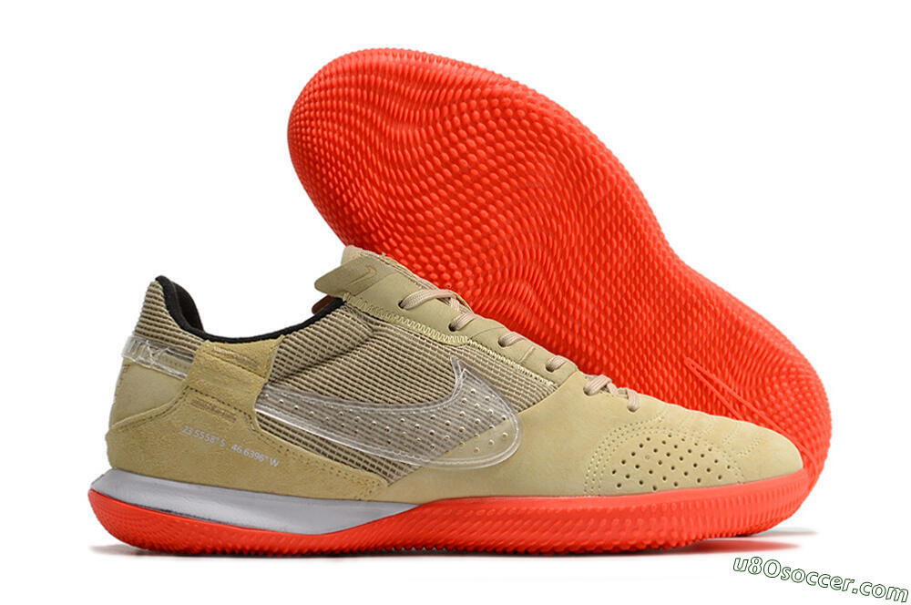 Nike Streetgato IC Futsal/Indoor Soccer Shoes - Brown/Red/White 1