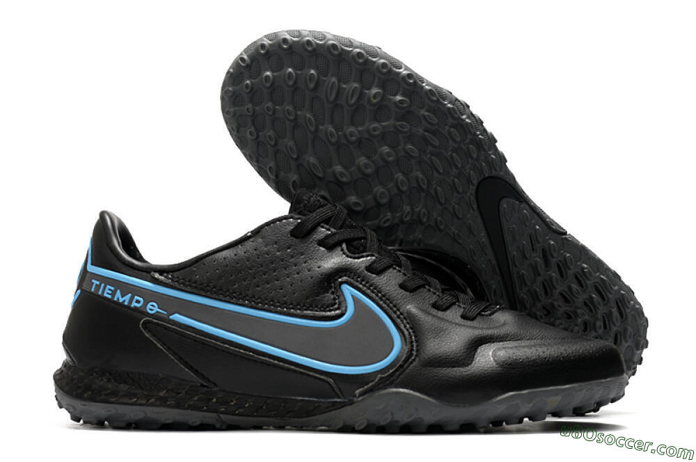 Nike React Tiempo Legend 9 Pro TF Artificial Turf Soccer Shoes - Black/Blue 1
