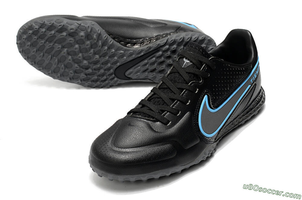 Nike React Tiempo Legend 9 Pro TF Artificial Turf Soccer Shoes - Black/Blue 3