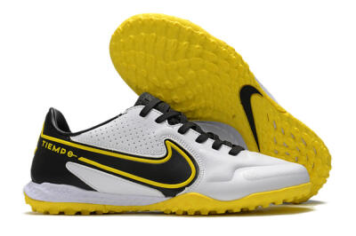 Nike React Tiempo Legend 9 Pro TF Artificial Turf Soccer Shoes - White/Black/Yellow
