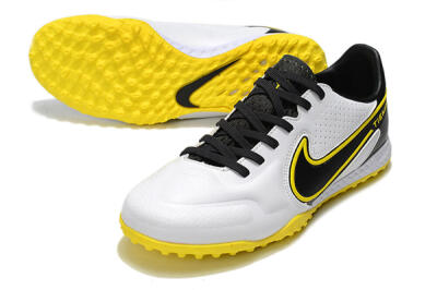 Nike React Tiempo Legend 9 Pro TF Artificial Turf Soccer Shoes - White/Black/Yellow
