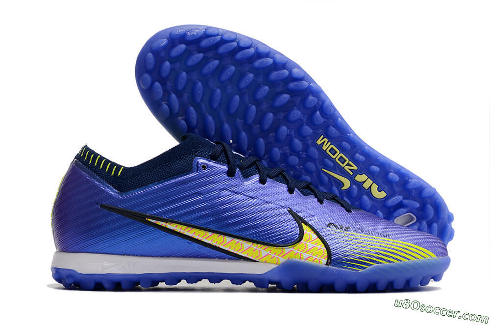 Nike Air Zoom Mercurial Vapor 15 Elite TF Artificial Turf Soccer Shoes - Blue/Green/Yellow 1