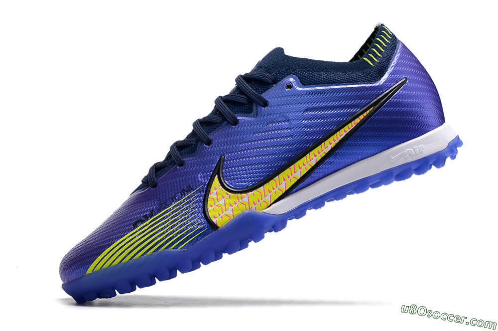 Nike Air Zoom Mercurial Vapor 15 Elite TF Artificial Turf Soccer Shoes - Blue/Green/Yellow 5
