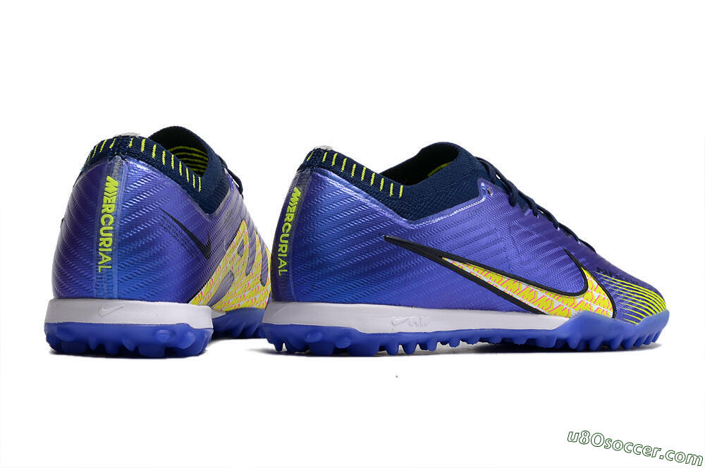 Nike Air Zoom Mercurial Vapor 15 Elite TF Artificial Turf Soccer Shoes - Blue/Green/Yellow 6