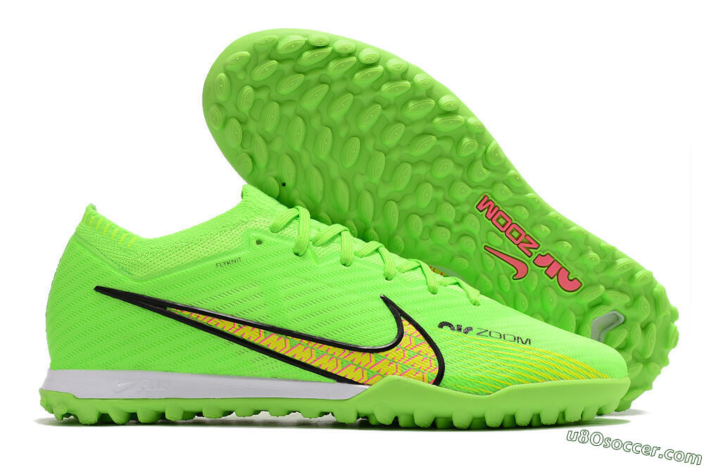 Nike Air Zoom Mercurial Vapor 15 Elite TF Artificial Turf Soccer Shoes - Green/Yellow/Pink 1