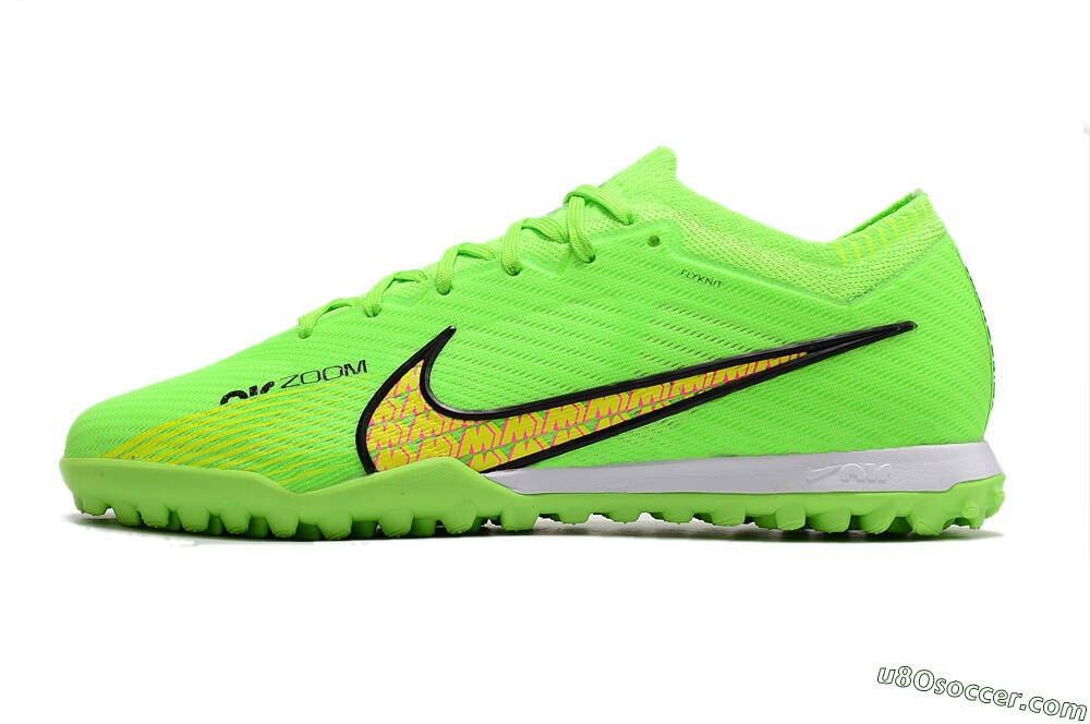 Nike Air Zoom Mercurial Vapor 15 Elite TF Artificial Turf Soccer Shoes - Green/Yellow/Pink 2