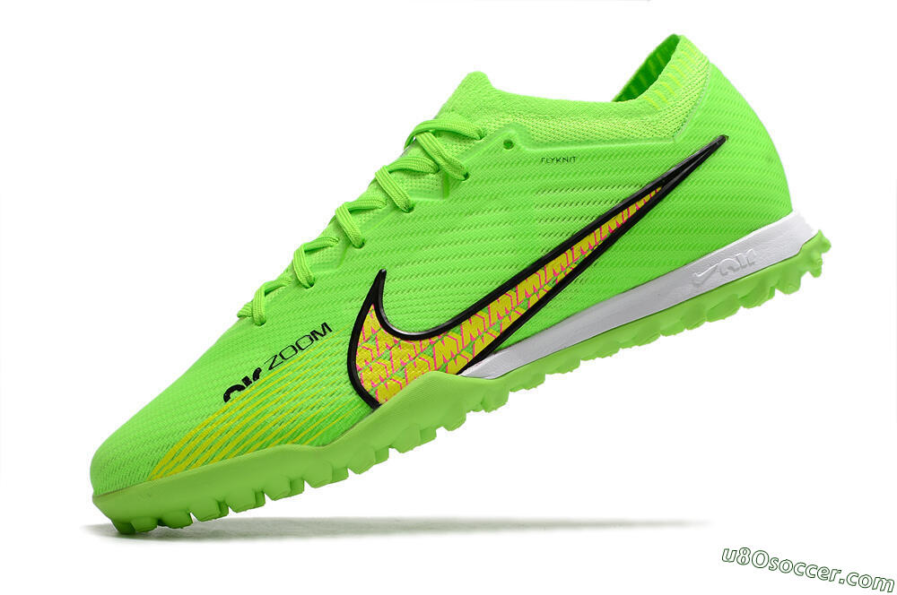 Nike Air Zoom Mercurial Vapor 15 Elite TF Artificial Turf Soccer Shoes - Green/Yellow/Pink 5