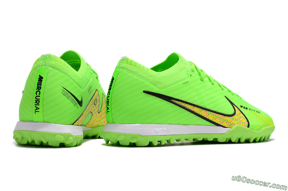 Nike Air Zoom Mercurial Vapor 15 Elite TF Artificial Turf Soccer Shoes - Green/Yellow/Pink 6
