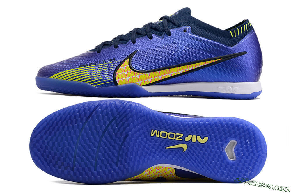 Nike Air Zoom Mercurial Vapor 15 Elite IC Futsal/Indoor Soccer Shoes - Blue/Green/Yellow 0