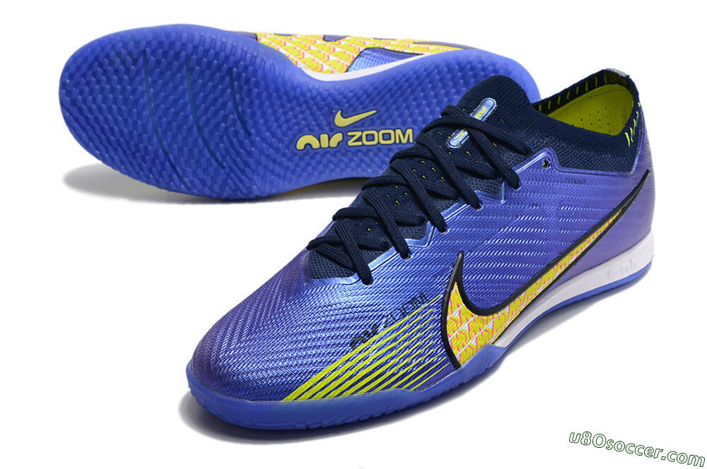 Nike Air Zoom Mercurial Vapor 15 Elite IC Futsal/Indoor Soccer Shoes - Blue/Green/Yellow 3