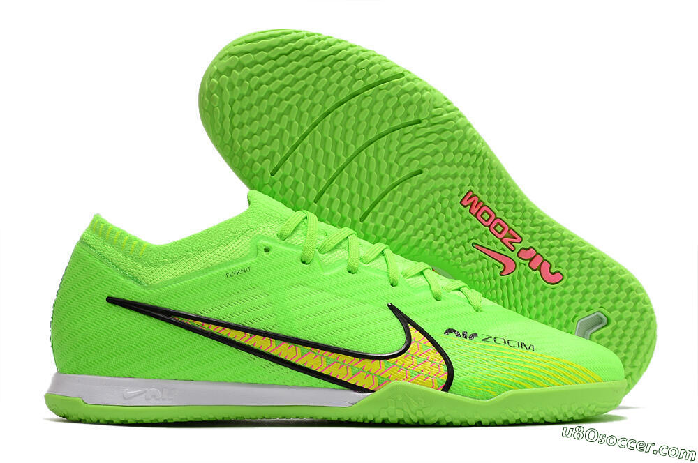 Nike Air Zoom Mercurial Vapor 15 Elite IC Futsal/Indoor Soccer Shoes - Green/Yellow/Pink 1