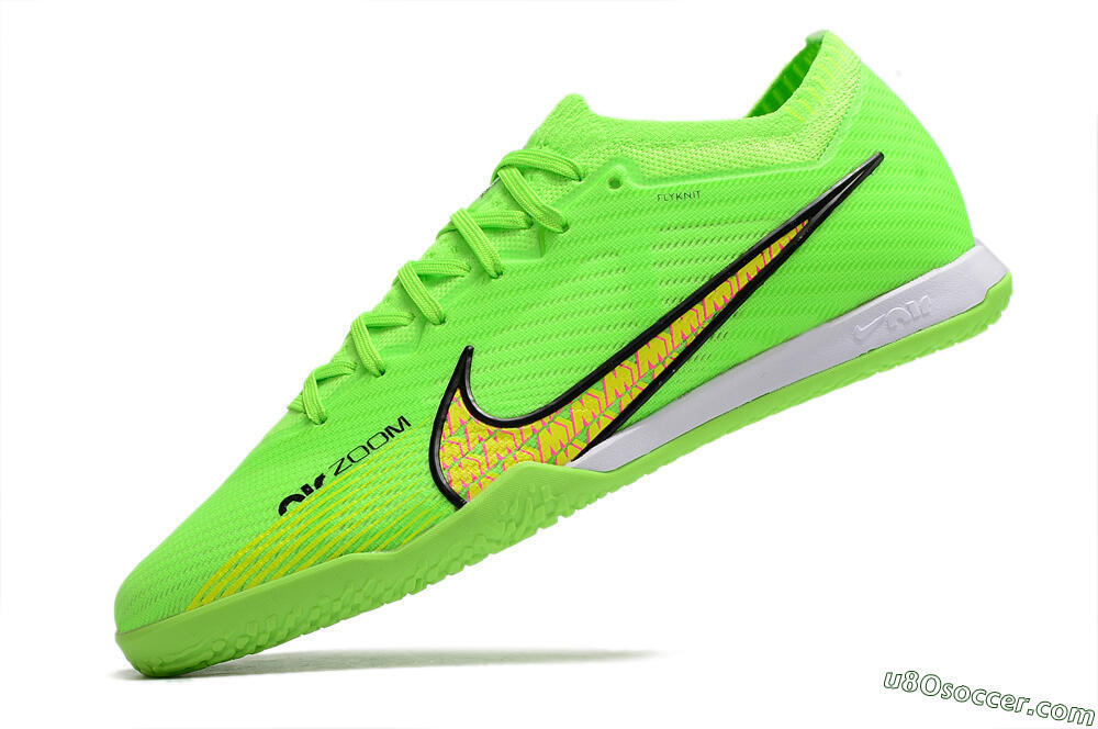 Nike Air Zoom Mercurial Vapor 15 Elite IC Futsal/Indoor Soccer Shoes - Green/Yellow/Pink 5