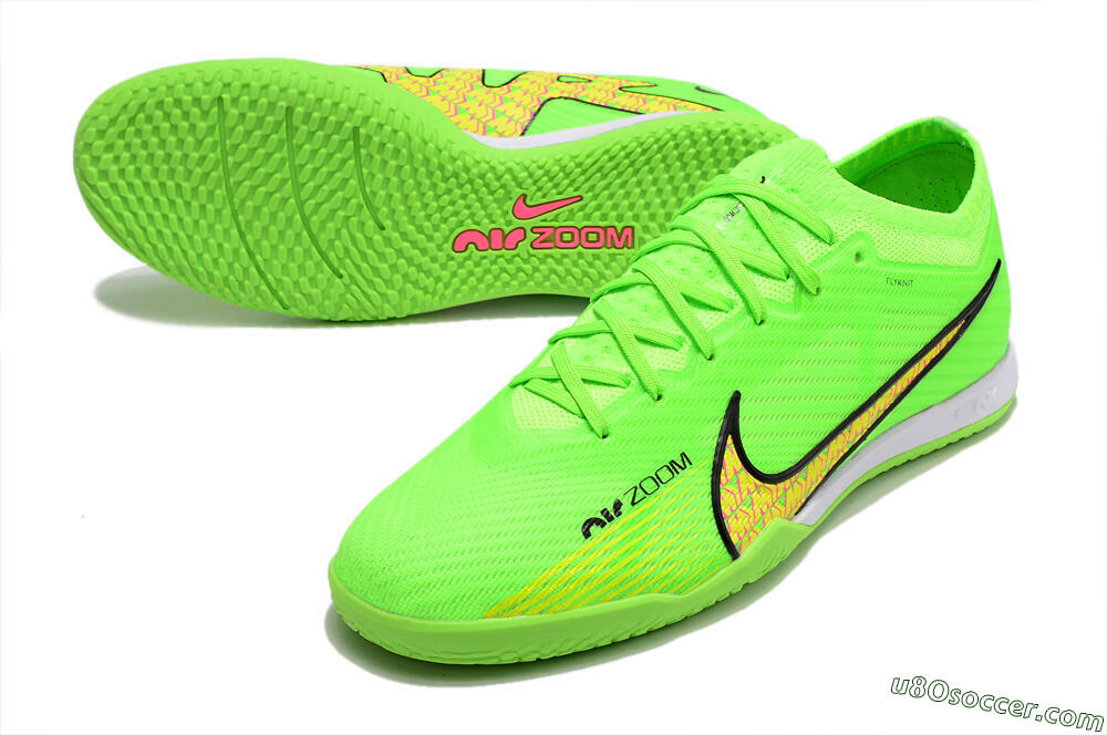 Nike Air Zoom Mercurial Vapor 15 Elite IC Futsal/Indoor Soccer Shoes - Green/Yellow/Pink 3