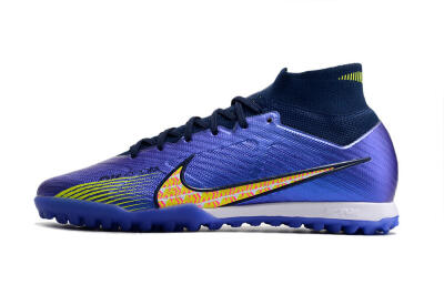 Nike Air Zoom Mercurial Superfly 9 Elite TF Artificial Turf Soccer Shoes - Blue/Green/Yellow
