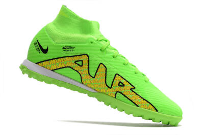 Nike Air Zoom Mercurial Superfly 9 Elite TF Artificial Turf Soccer Shoes - Green/Yellow/Pink