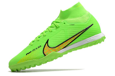 Nike Air Zoom Mercurial Superfly 9 Elite TF Artificial Turf Soccer Shoes - Green/Yellow/Pink