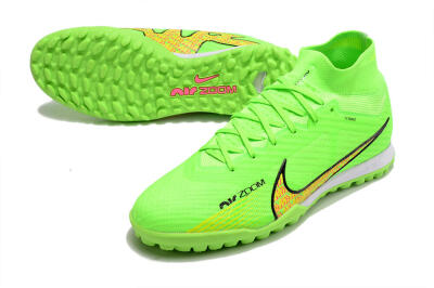 Nike Air Zoom Mercurial Superfly 9 Elite TF Artificial Turf Soccer Shoes - Green/Yellow/Pink
