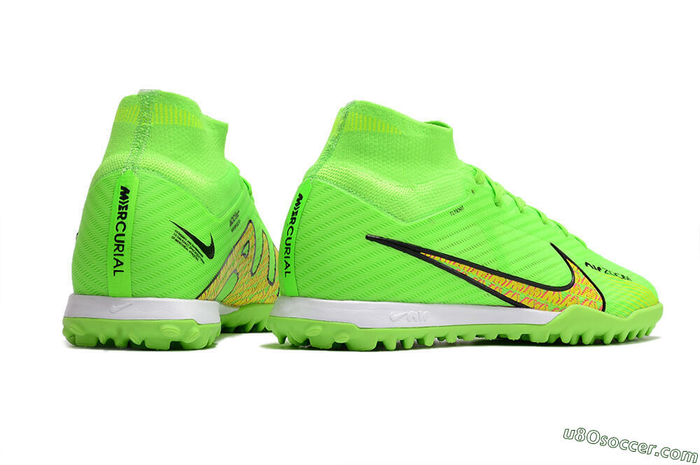 Nike Air Zoom Mercurial Superfly 9 Elite TF Artificial Turf Soccer Shoes - Green/Yellow/Pink 6