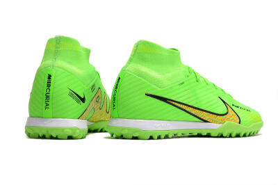 Nike Air Zoom Mercurial Superfly 9 Elite TF Artificial Turf Soccer Shoes - Green/Yellow/Pink
