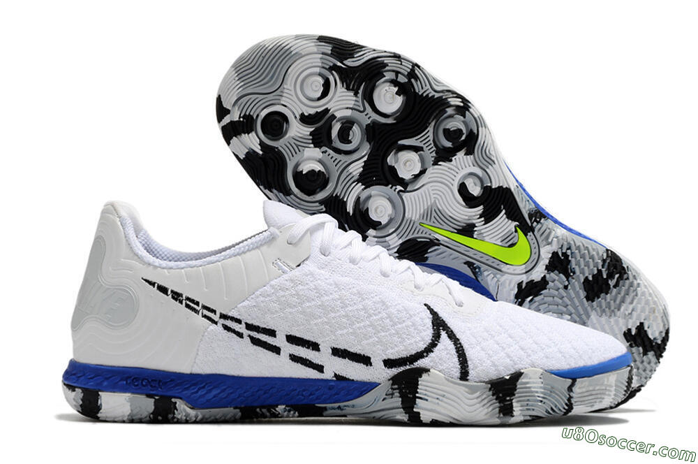 Nike Reactgato IC Futsal/Indoor Soccer Shoes - White/Black/Blue 1