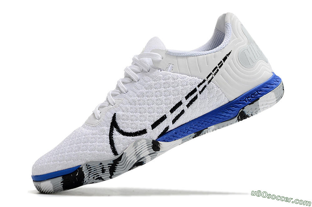 Nike Reactgato IC Futsal/Indoor Soccer Shoes - White/Black/Blue 5