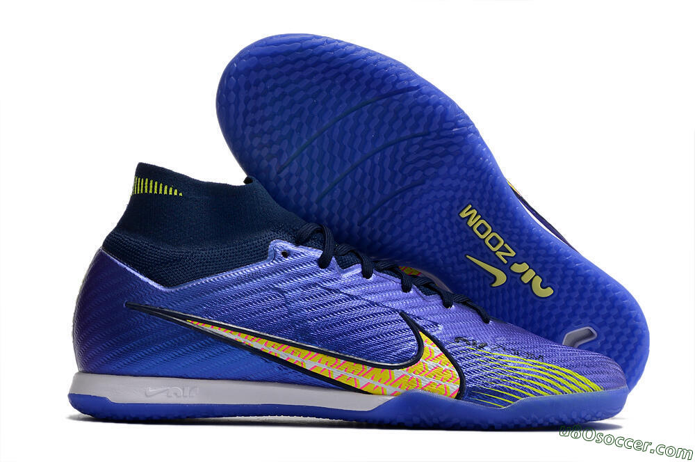 Nike Air Zoom Mercurial Superfly 9 Elite IC Futsal/Indoor Soccer Shoes - Blue/Green/Yellow 1