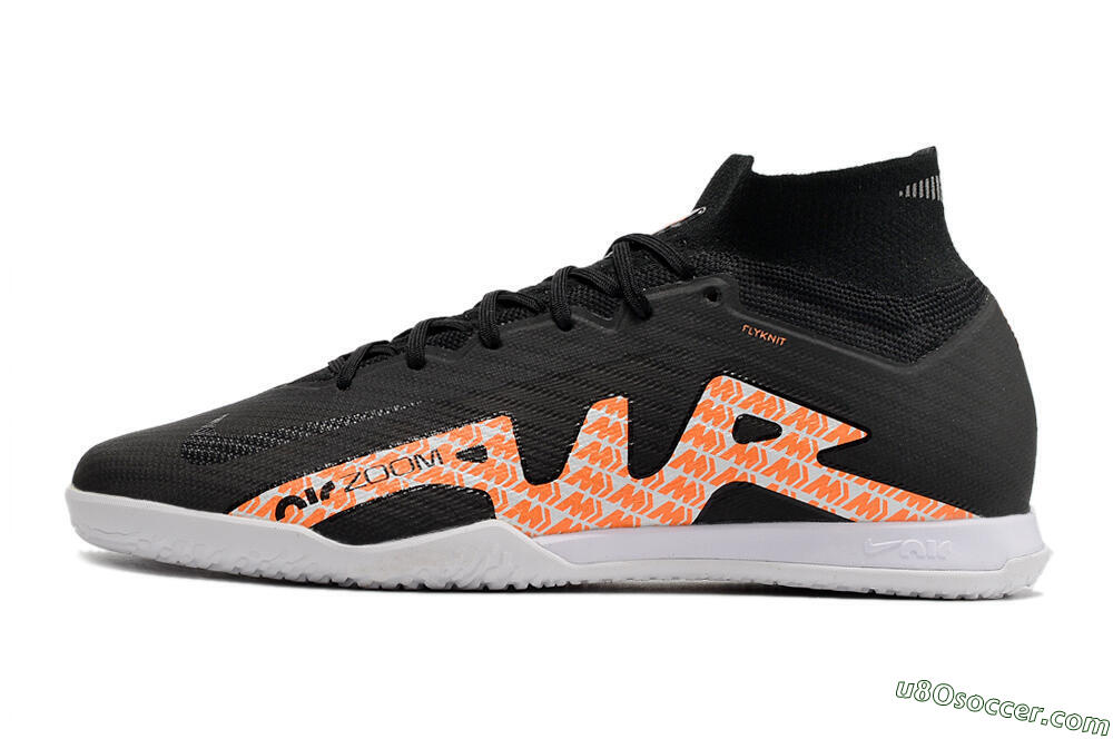 Nike Air Zoom Mercurial Superfly 9 Elite IC Futsal/Indoor Soccer Shoes - Black/White/Orange 2