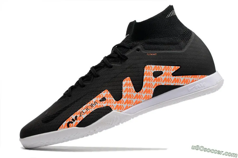 Nike MercurialX Flyknit Black, Orange & White High-Top Indoor Soccer Shoes Nike Mens rare Mercurial X Proximo Yellow/Orange Black SIZE  main image 3
