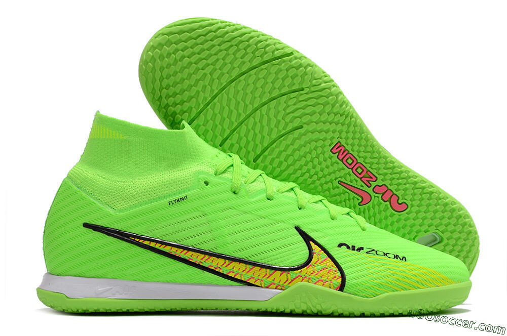Nike Air Zoom Mercurial Superfly 9 Elite IC Futsal/Indoor Soccer Shoes - Green/Yellow/Pink 1