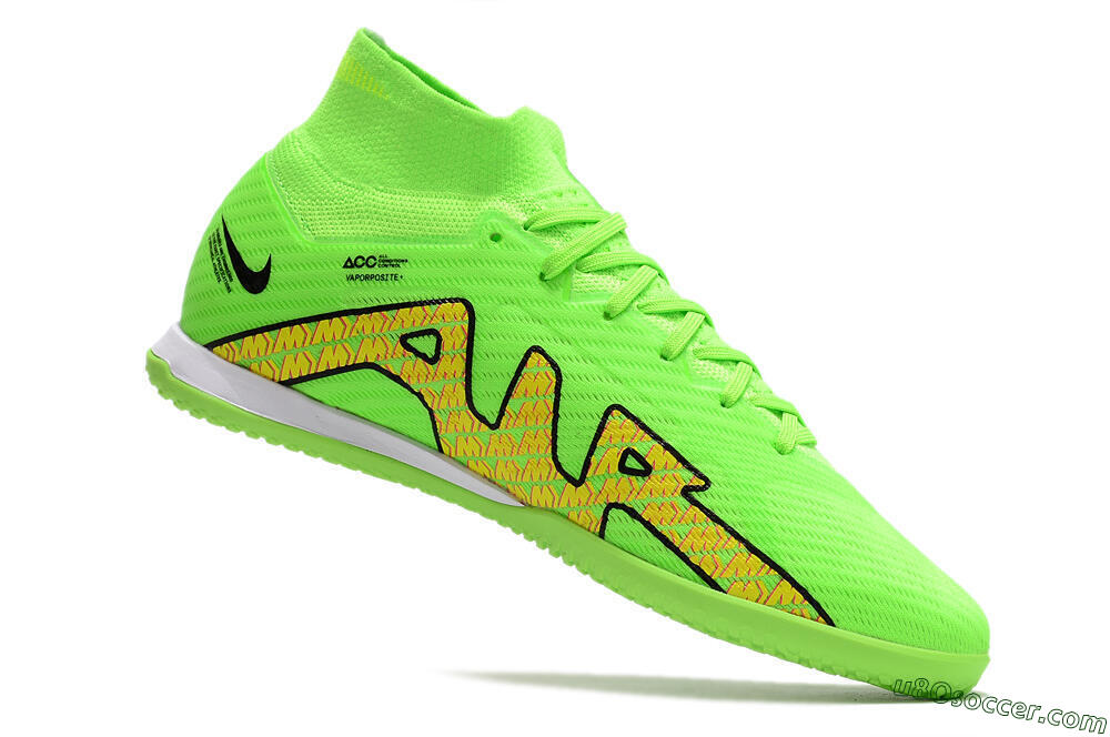 Nike Air Zoom Mercurial Superfly 9 Elite IC Futsal/Indoor Soccer Shoes - Green/Yellow/Pink 4