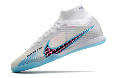 Nike Air Zoom Mercurial Superfly 9 Elite IC Futsal/Indoor Soccer Shoes - White/Blue/Pink