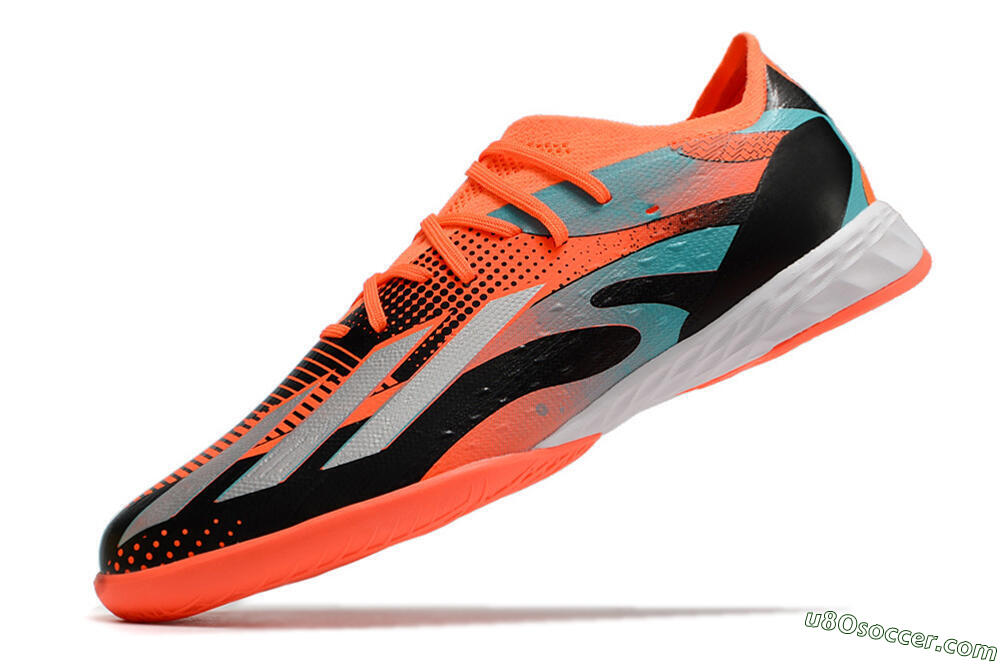 Adidas X Speedportal.1 IC Futsal/Indoor Soccer Shoes - Orange/Silver/Black/Blue 5