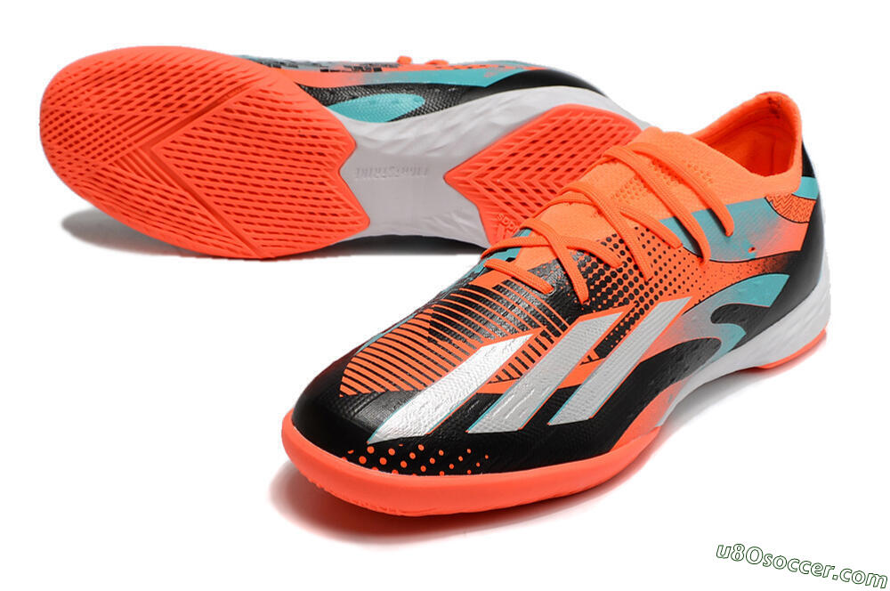 Adidas X Speedportal.1 IC Futsal/Indoor Soccer Shoes - Orange/Silver/Black/Blue 3