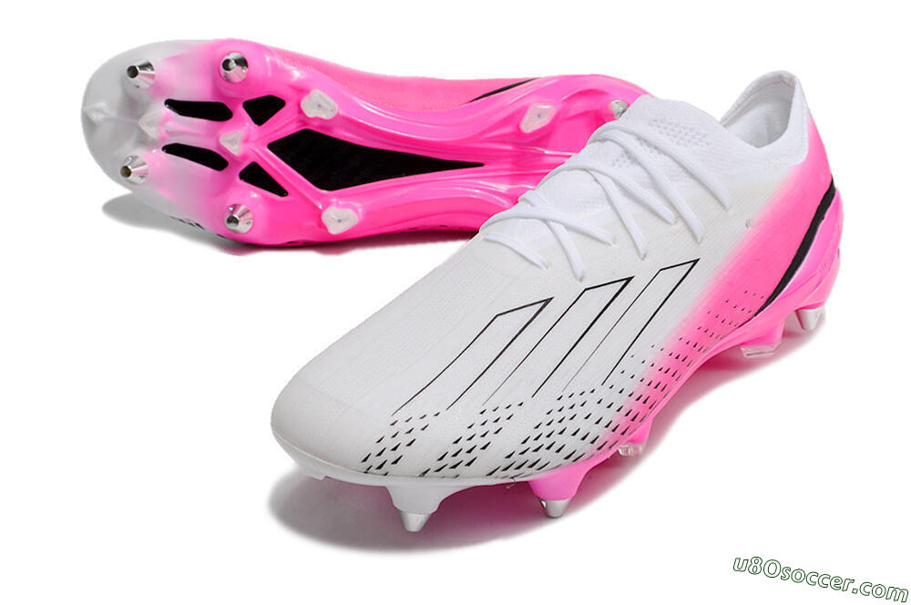 Adidas X Speedportal.1 SG Soft Ground Soccer Cleats - White/Pink/Black 3