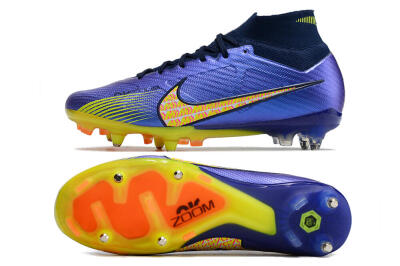 Nike Air Zoom Mercurial Superfly 9 Elite SG Soft Ground Soccer Cleats - Blue/Yellow/Pink