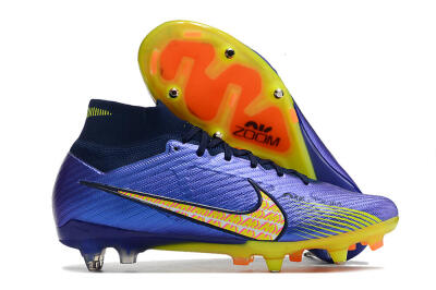 Nike Air Zoom Mercurial Superfly 9 Elite SG Soft Ground Soccer Cleats - Blue/Yellow/Pink